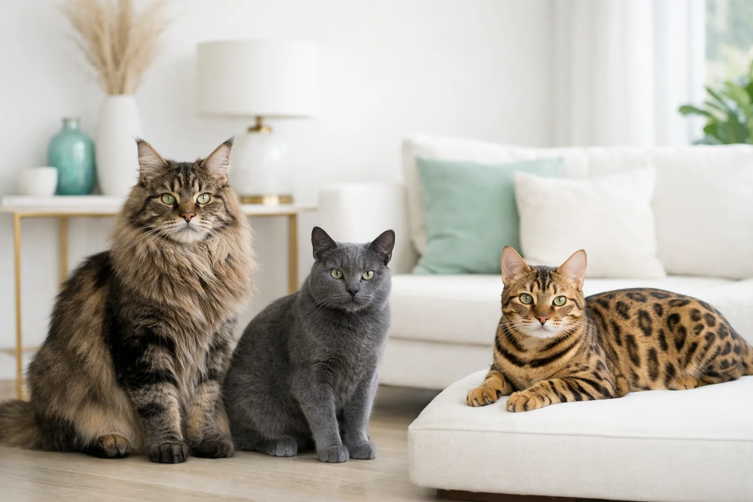 Drei unterschiedliche Katzenrassen als Einstieg in den Rassenvergleich