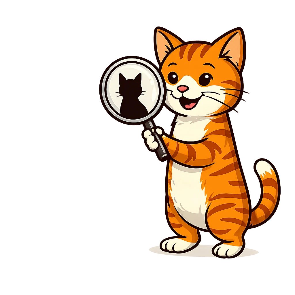 Maskottchen mit Lupe begleitet den Rassenfinder
